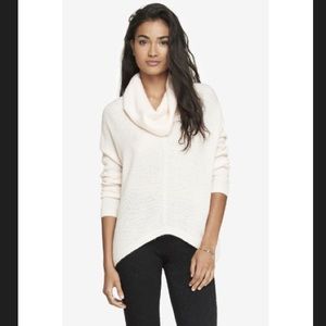 Express White Oversized Cowl Neck Sweater M/L NWOT